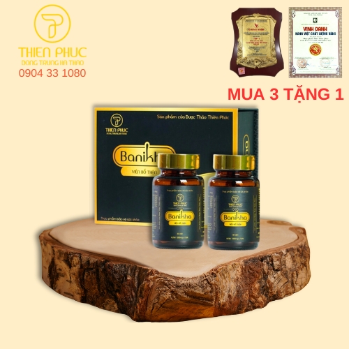 Viên đông trùng hạ thảo bổ thận Banikha 60 viên hỗ trợ thận khỏe và tăng cường sinh lực
