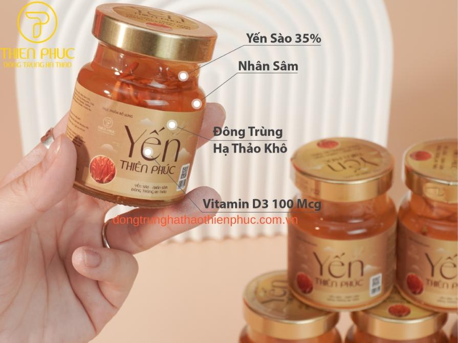Thành phần dinh dưỡng yến sào Thiên Phúc – Yến sào, nhân sâm và đông trùng hạ thảo