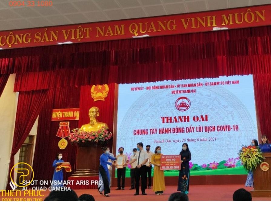 Công ty CP Dược Thảo Thiên Phúc ủng hộ quỹ vaccine huyện Thanh Oai