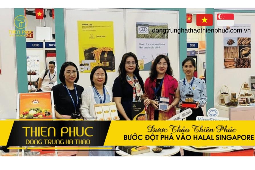 Hình ảnh Dược Thảo Thiên Phúc giới thiệu sản phẩm đông trùng hạ thảo tại thị trường Halal Singapore