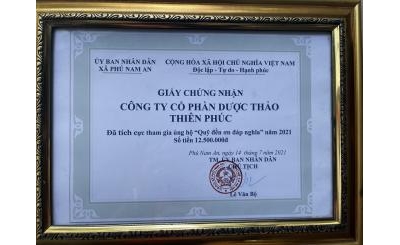 Dược thảo Thiên Phúc ủng hộ Quỹ đền ơn đáp nghĩa – 11 năm đồng hành cùng gia đình có công